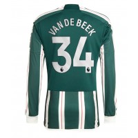 Camisa de time de futebol Manchester United Donny van de Beek #34 Replicas 2º Equipamento 2023-24 Manga Comprida